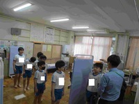 給食前に身体測定