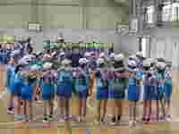 試合前のファイトコール=気合が入ります=